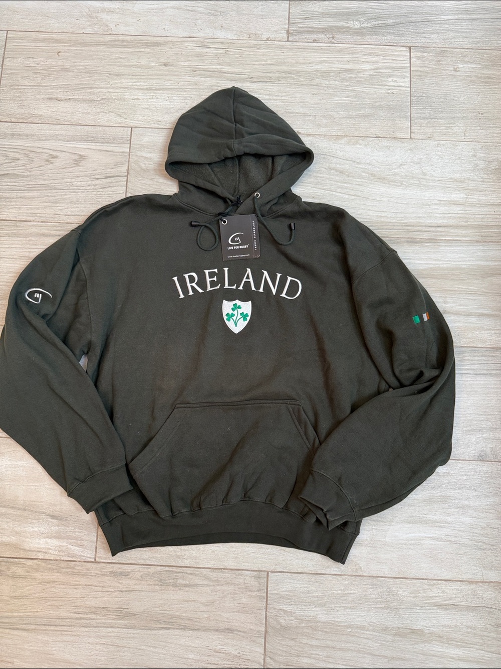 Ireland Graphic Hoodie - Olive Green Men's Pullover